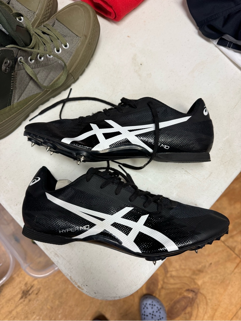 Asics Black & White Track Spikes Cleats